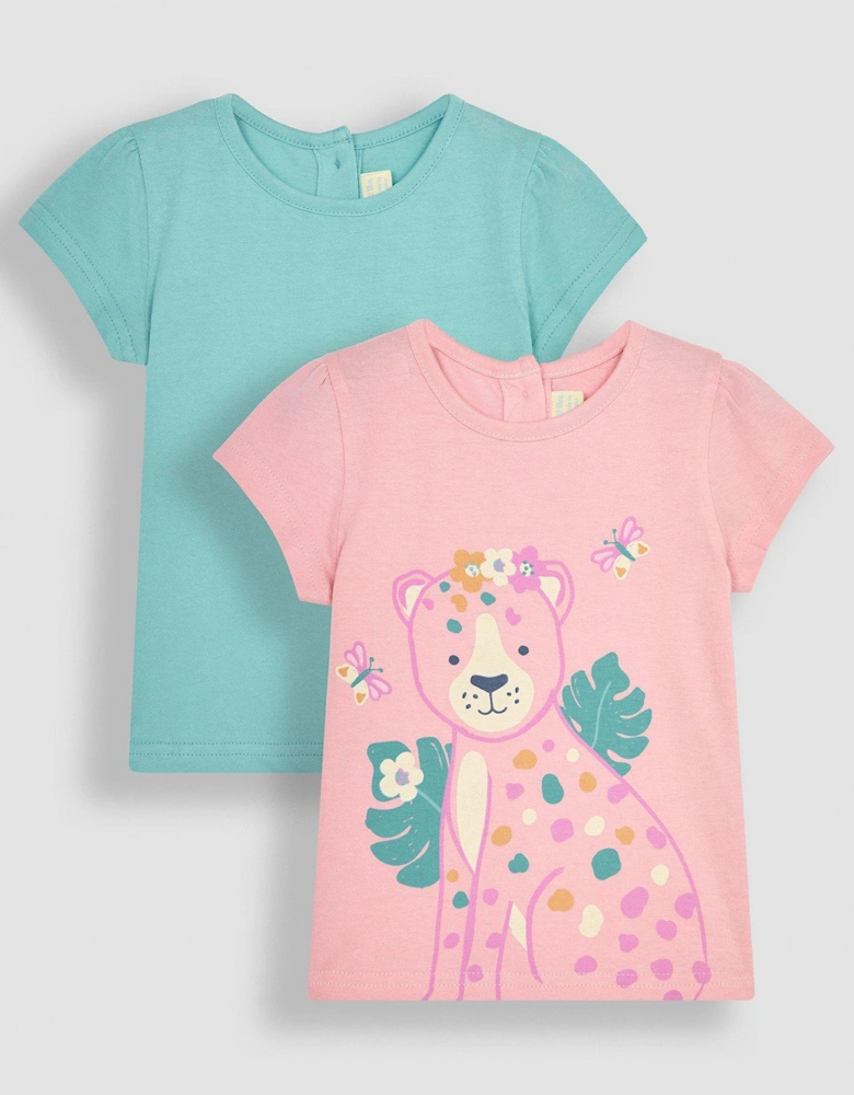 Girls 2-pack Cheetah T-shirts - Pink