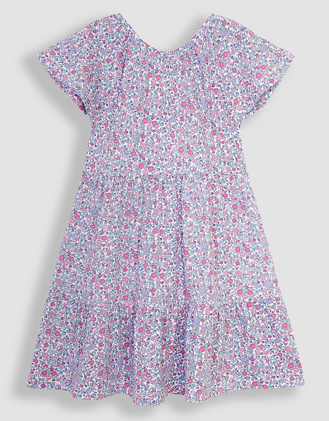 Girls Ditsy Floral Ruffle Sleeve Tiered Dress - Multi, 2 of 1