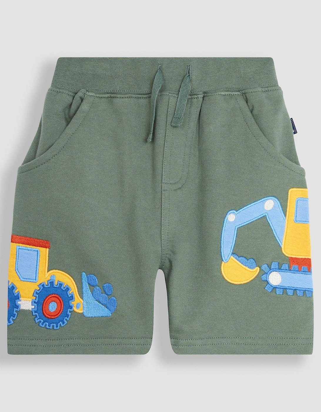 Boys Digger Applique Pet In Pocket Shorts - Green, 5 of 4