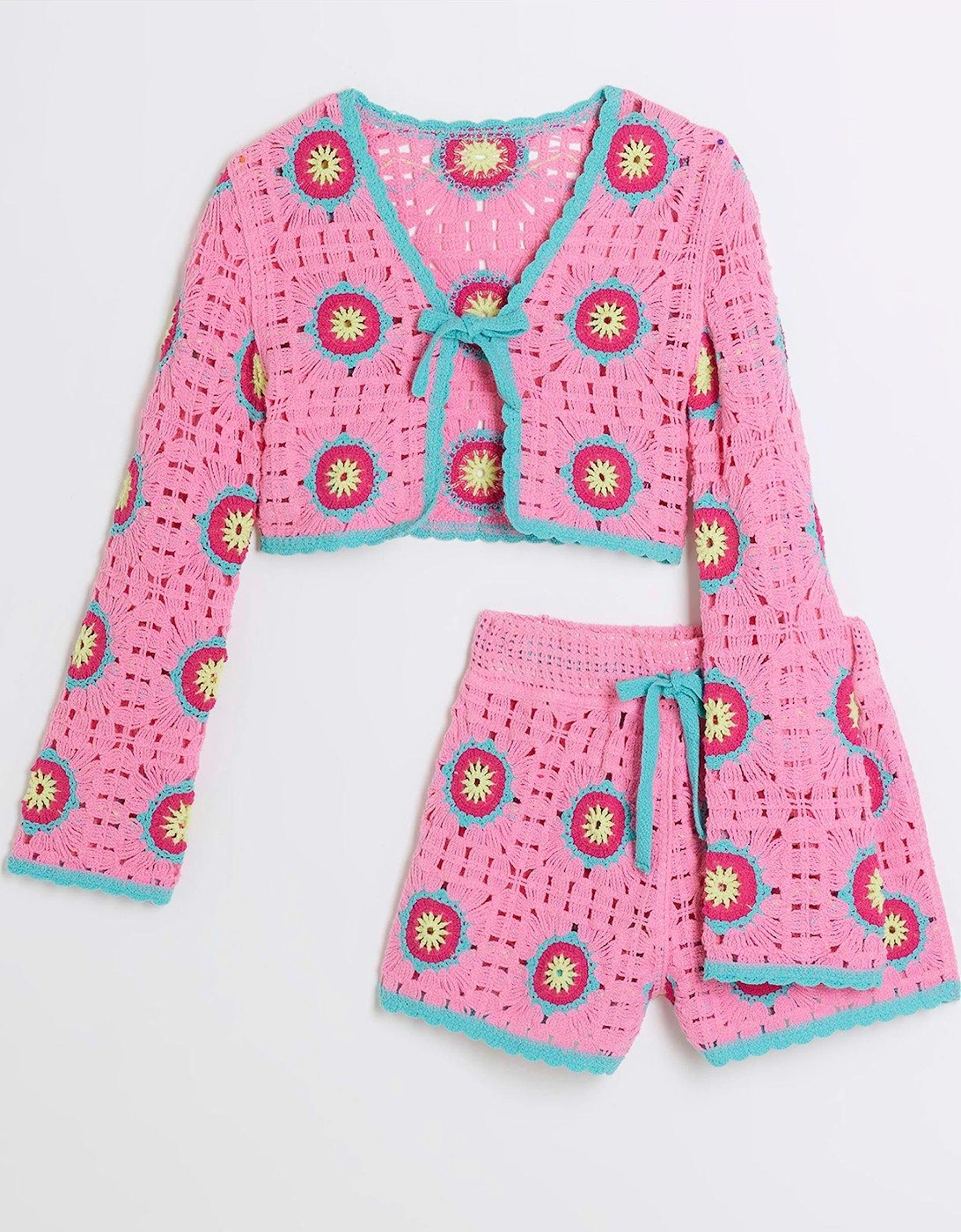 Girls Crochet Beach Set - Pink, 6 of 5