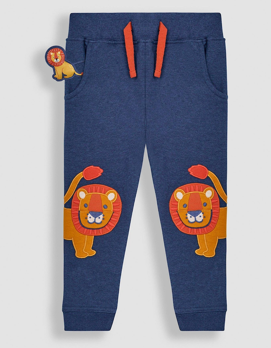 Boys Lion Applique Knees with Pet In Pocket Joggers - Blue, 2 of 1
