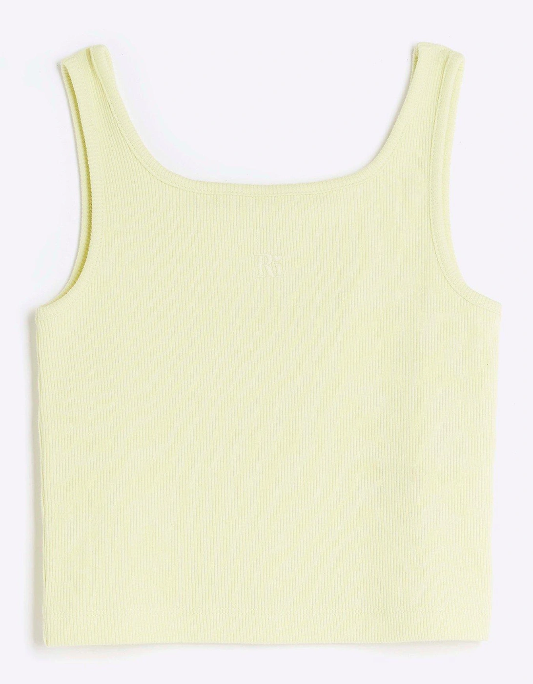 Girls Embroidered Logo Crop Vest - Yellow, 5 of 4