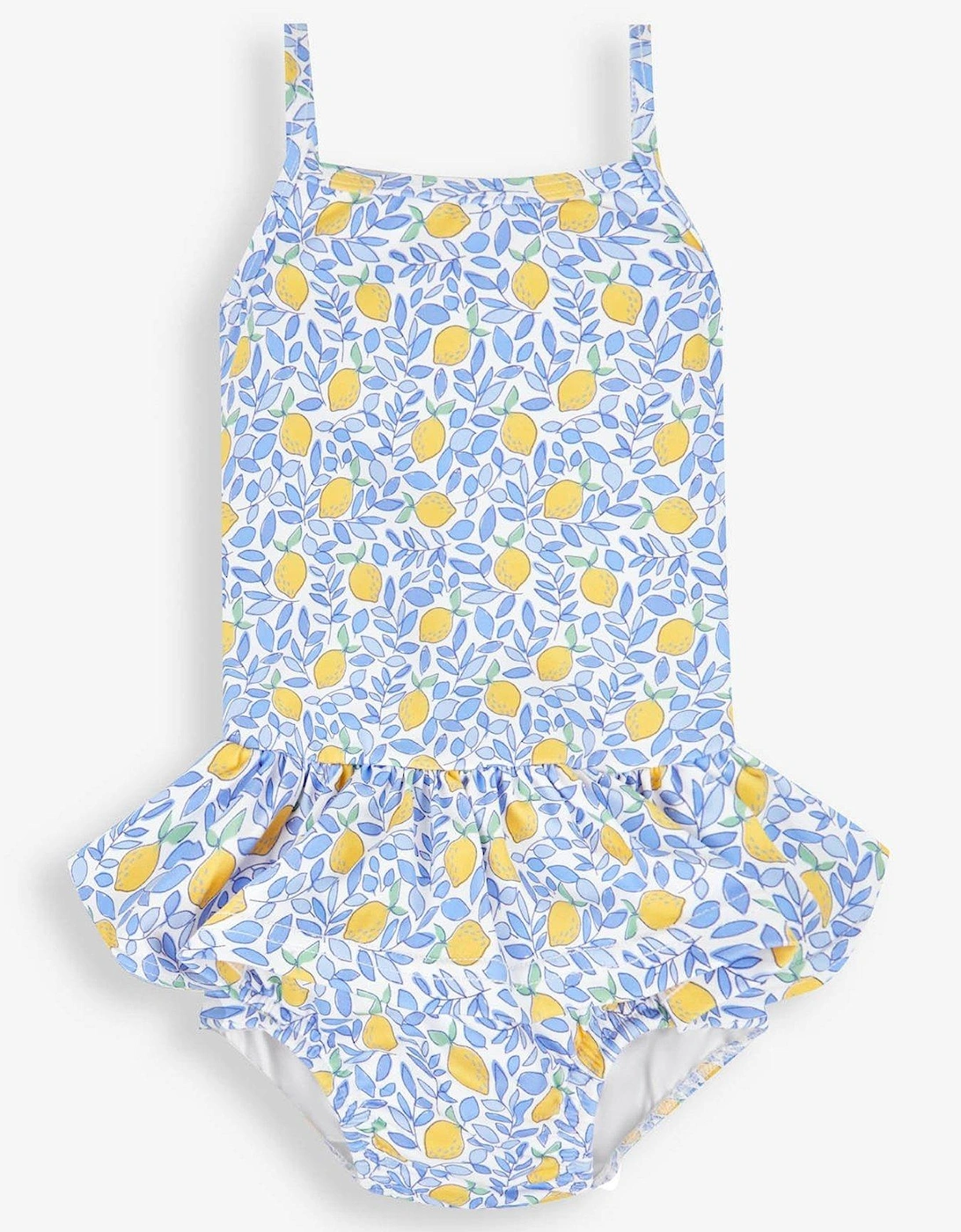 Girls Swimsuit with Integral Nappy - Yellow, 2 of 1