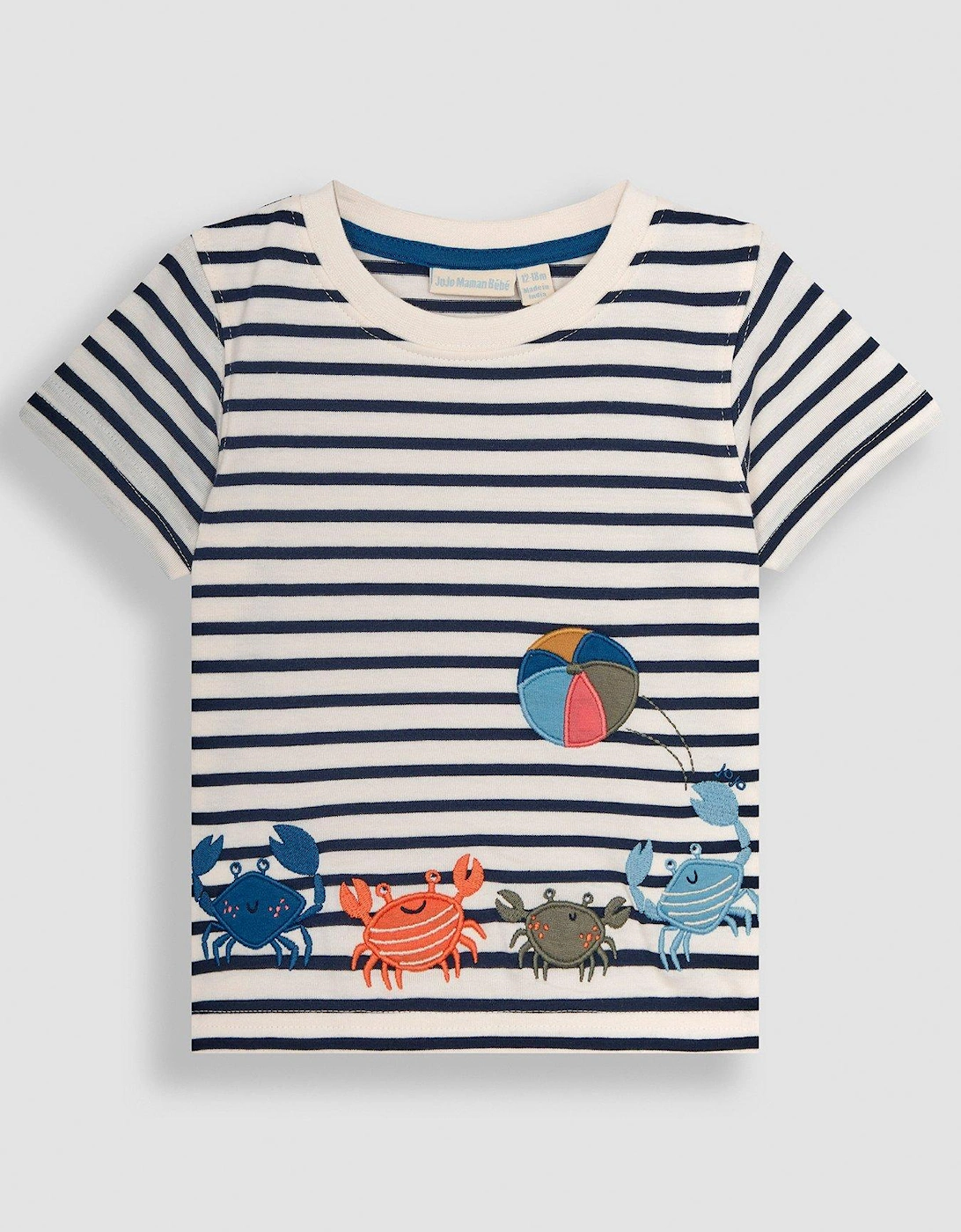 Boys Crab Applique T-Shirt - Navy, 4 of 3