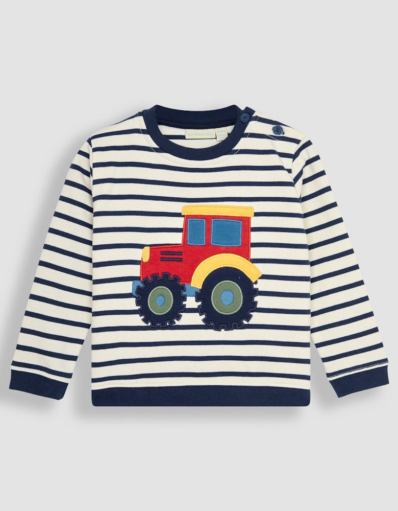 Boys Tractor Applique Sweatshirt - Navy