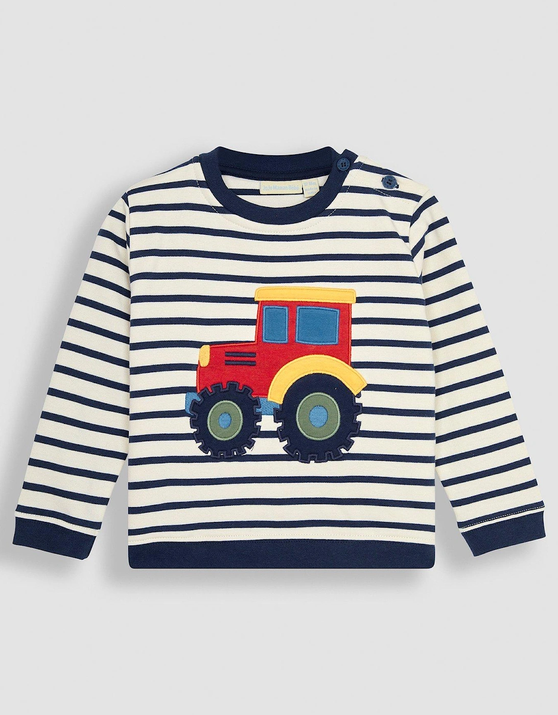Boys Tractor Applique Sweatshirt - Navy, 2 of 1