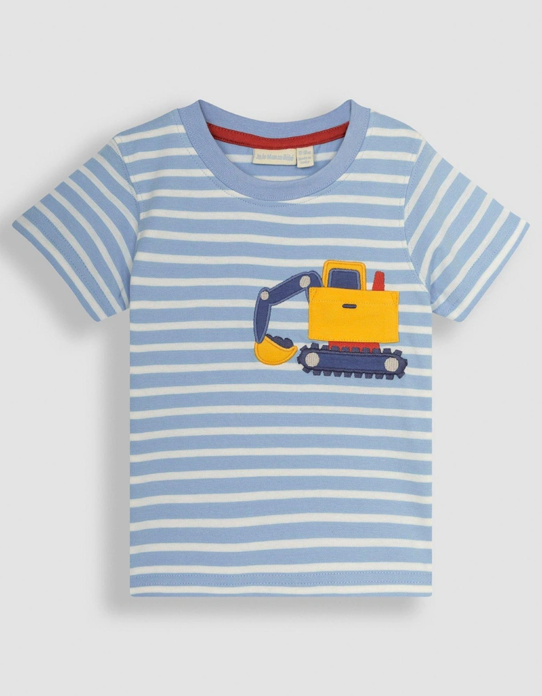 Boys Digger Applique Pocket T-Shirt - Blue