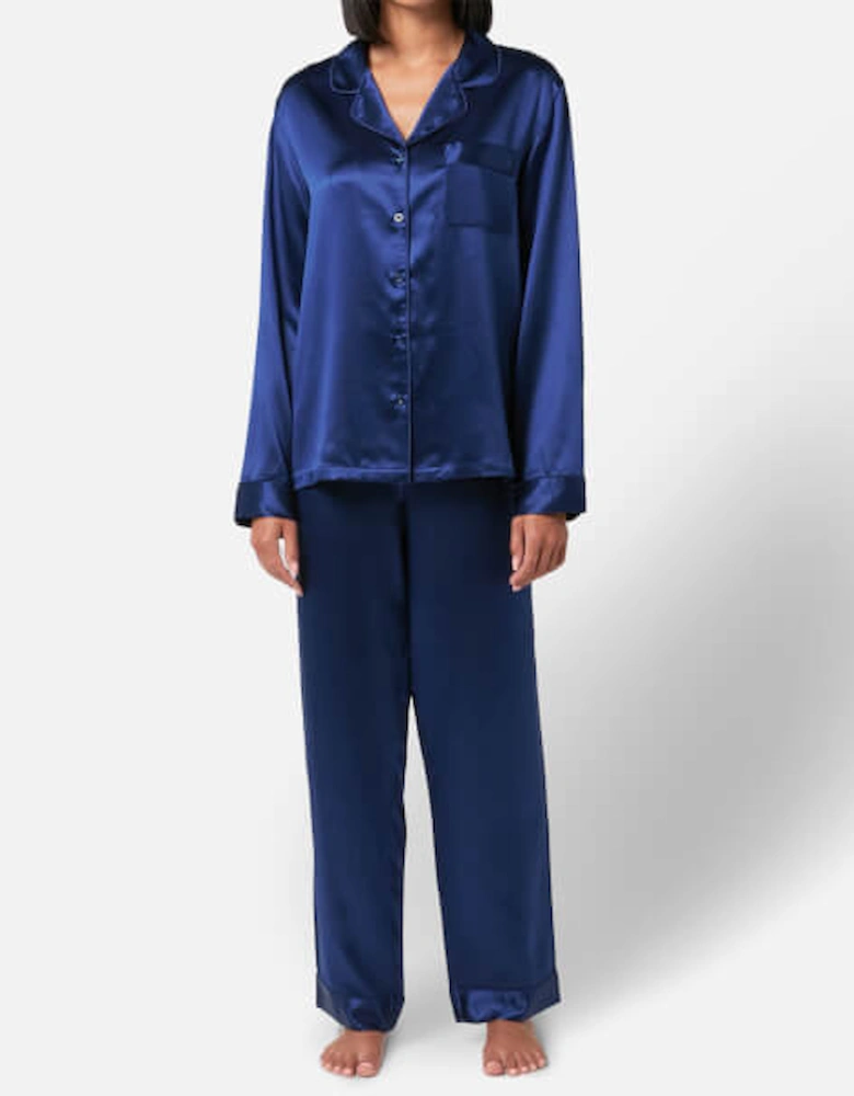 Freya Silk Pyjamas - Midnight Blue