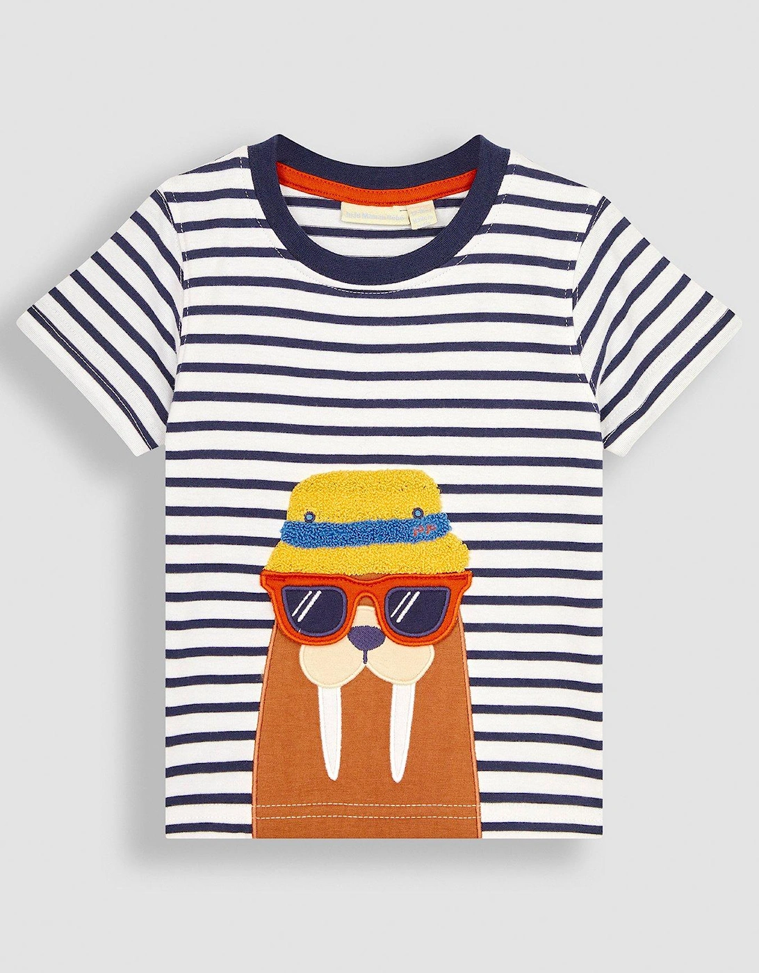 Boys Walrus Applique T-Shirt - Navy, 2 of 1