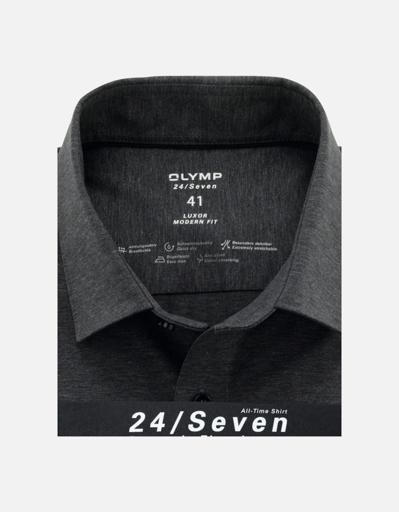 Mens Luxor 24/Seven Modern Fit Business Shirt (Dark Grey)