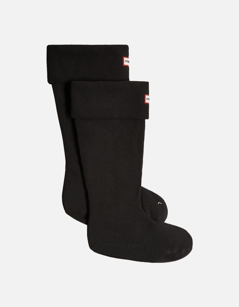 Womens Recycled Fleece Tall Boot Socks (Black)
