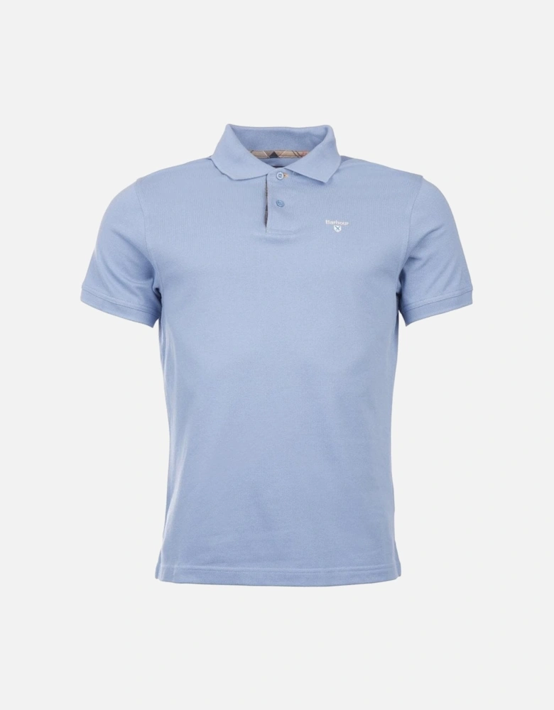Men's Blue Tartan Pique Polo Shirt