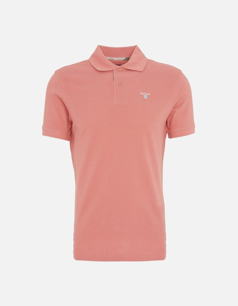 Men's Pink Clay Tartan Pique Polo Shirt