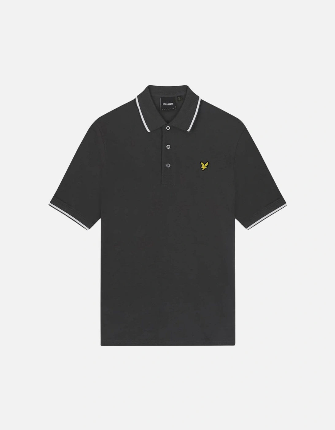 Lyle & Scott Tipped Polo Shirt - Gunmetal/ White, 6 of 5