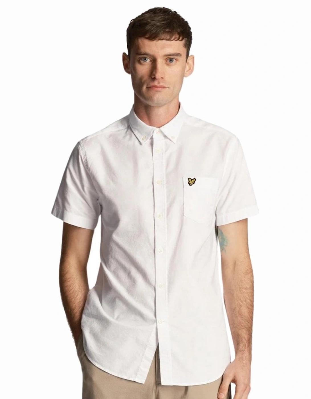 Lyle & Scott Short Sleeve Oxford Shirt - White