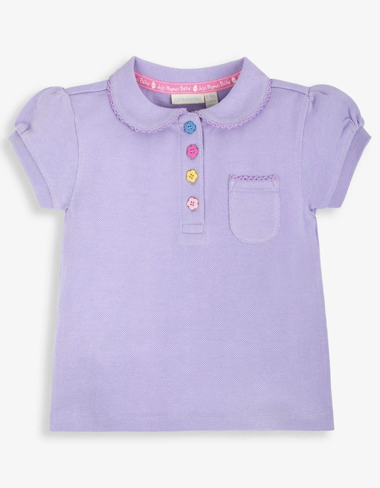 Girls Pretty Polo Shirt - Purple