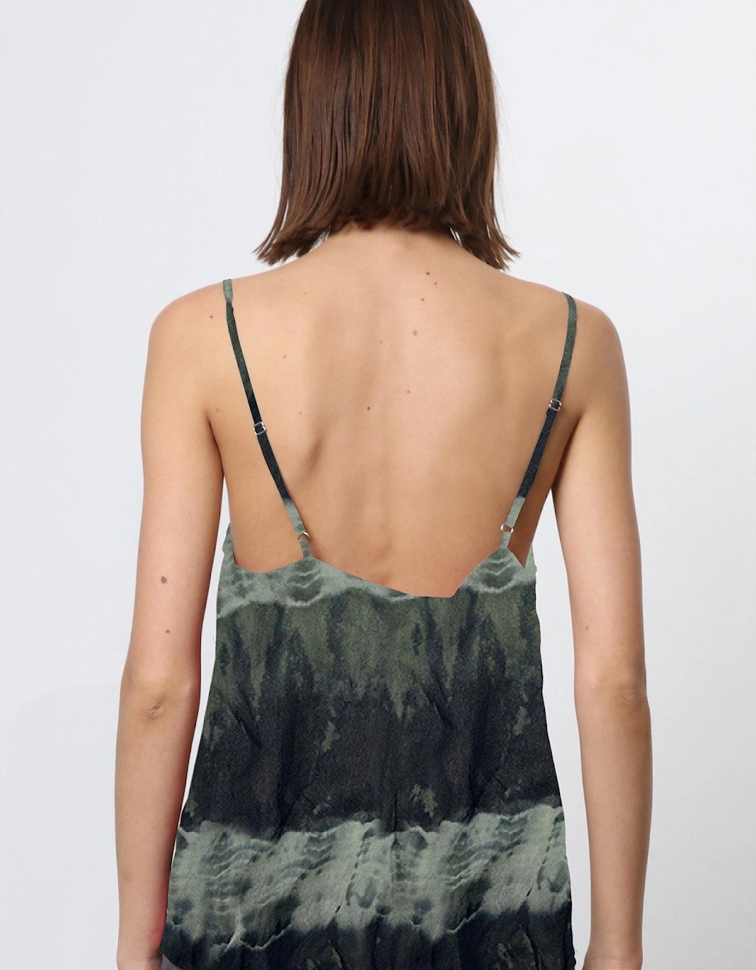 Studded Tie Dye Vest Top - Green