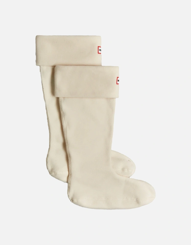 Womens Recycled Fleece Tall Boot Socks (White)