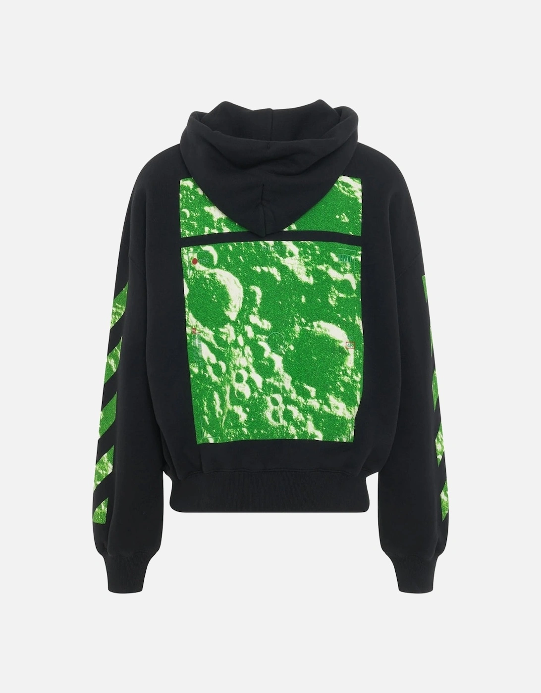 Moon Tab Design Oversized Fit Black Hoodie