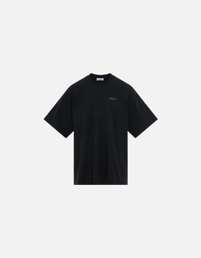 Moon Tab Oversized Fit Black T-Shirt
