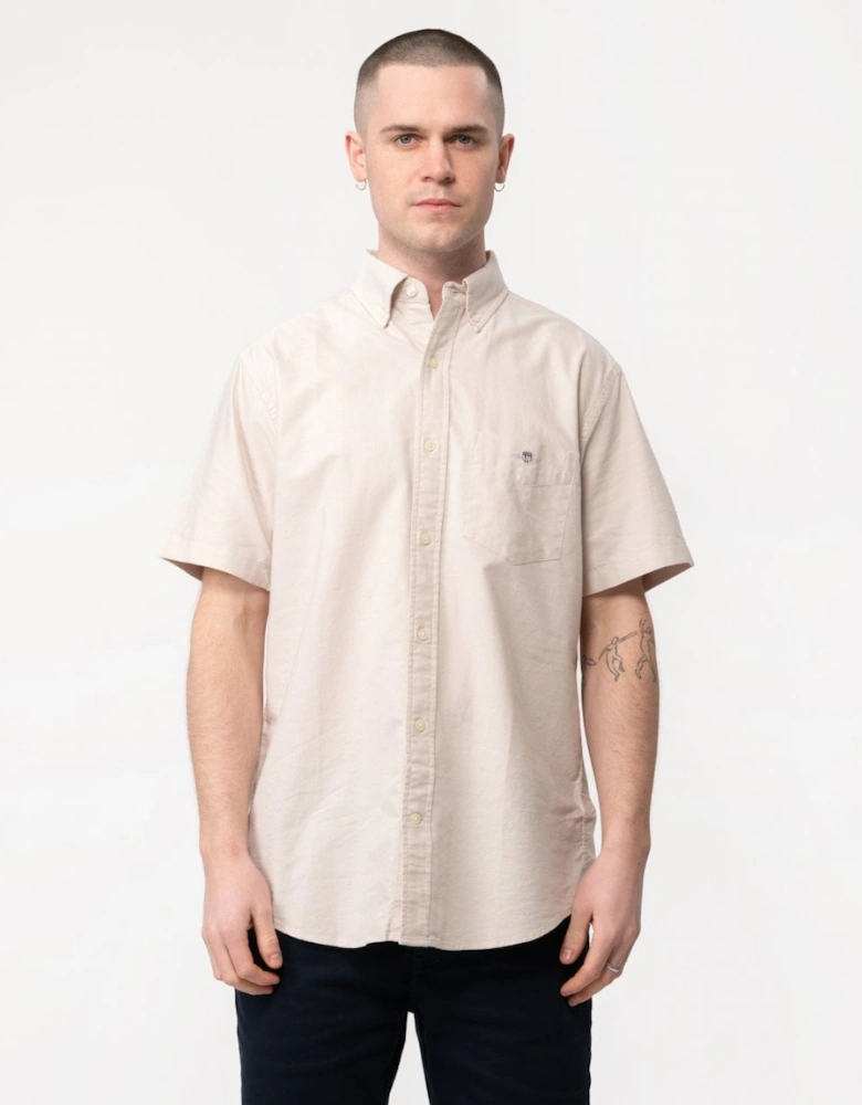 Mens Regular Fit Short Sleeve Oxford Shirt