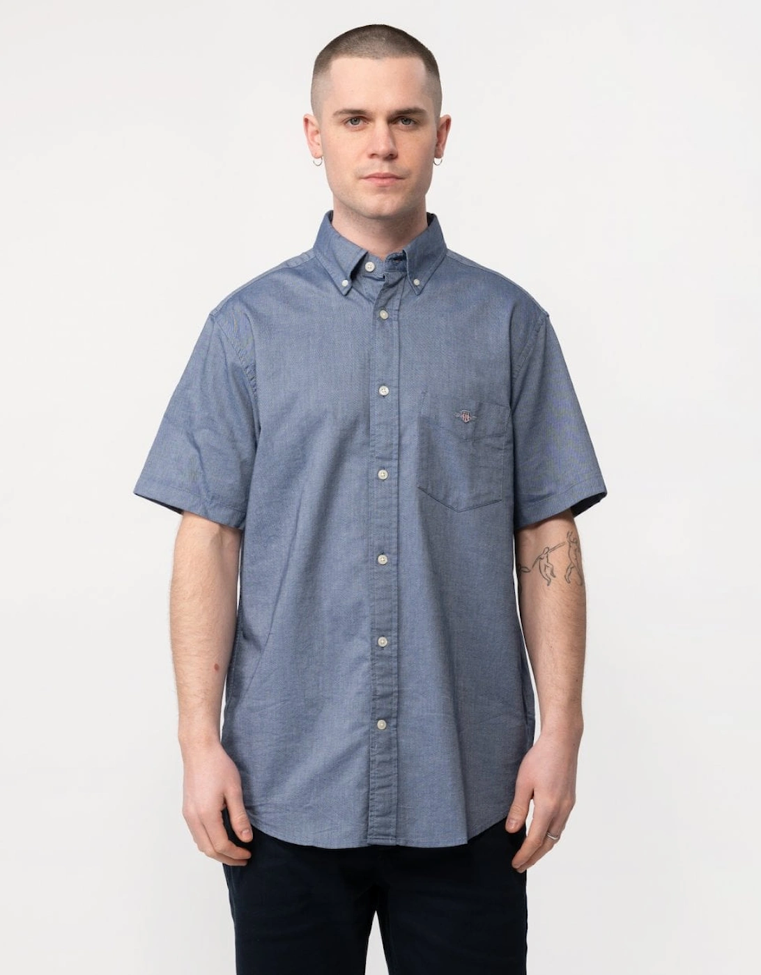 Mens Regular Fit Short Sleeve Oxford Shirt, 5 of 4