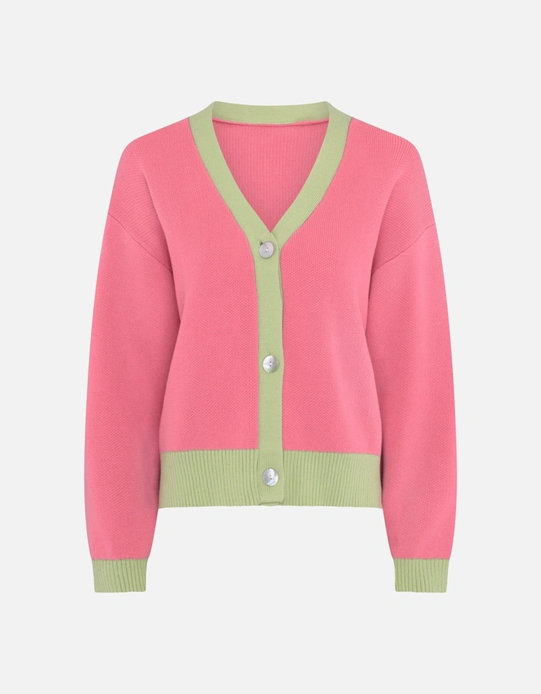 Kayla Knit Cardigan in Pink and Green