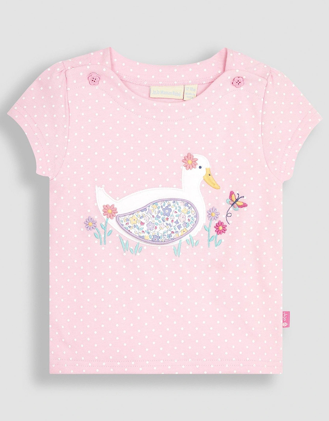 Girls Duck Applique T-Shirt - Pink, 5 of 4