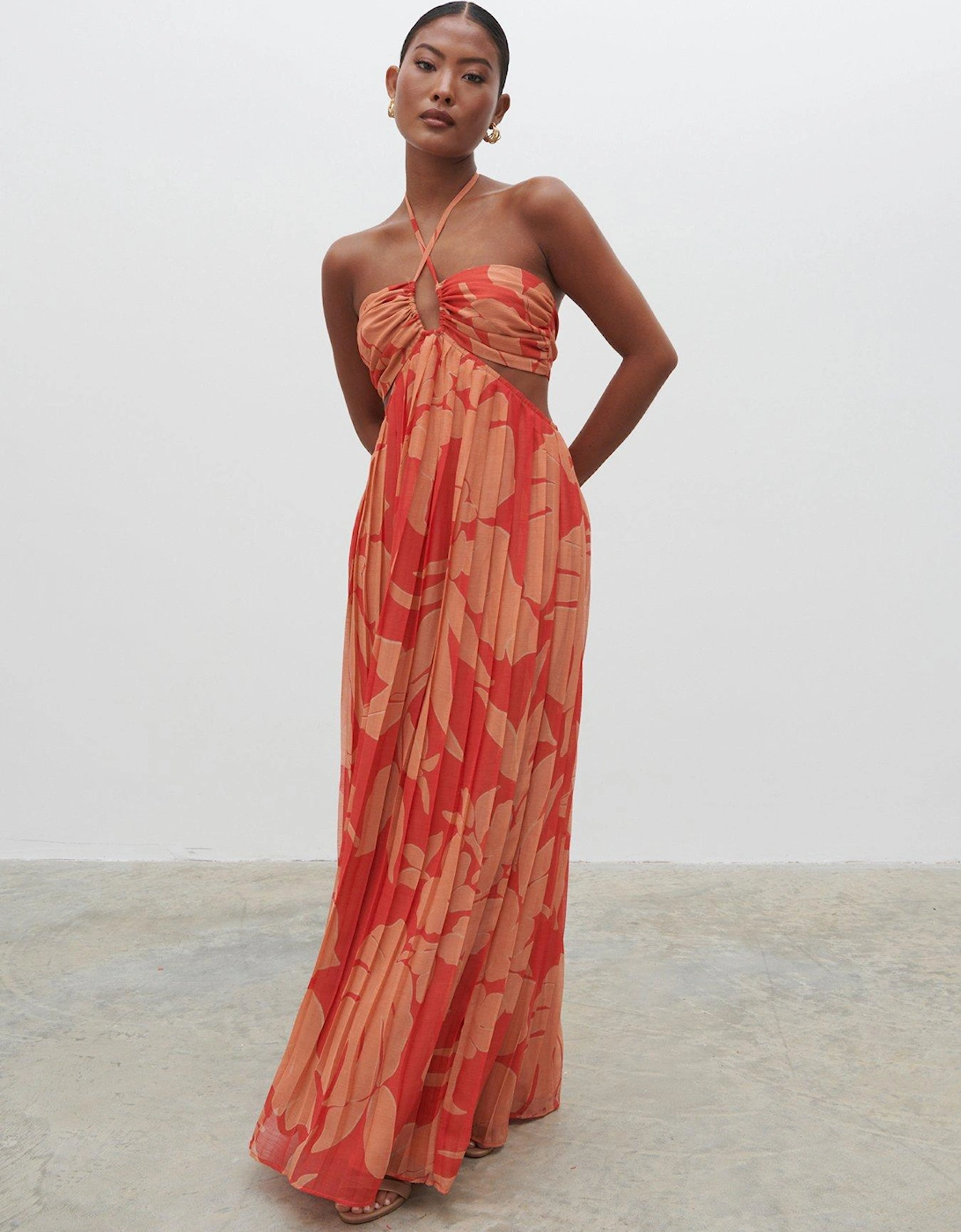 Lucie Cut Out Summer Maxi Dress - Orange, 2 of 1