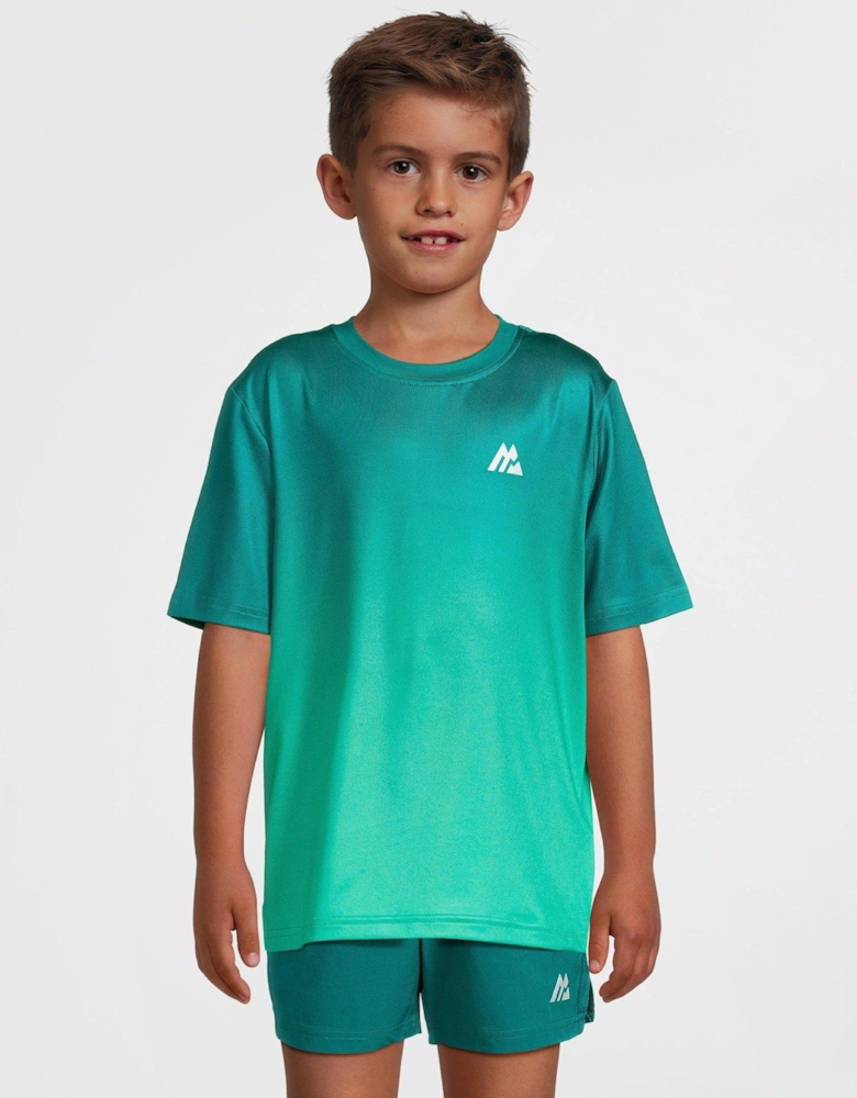 Junior Track Fade Short Sleeve T-Shirt - Green