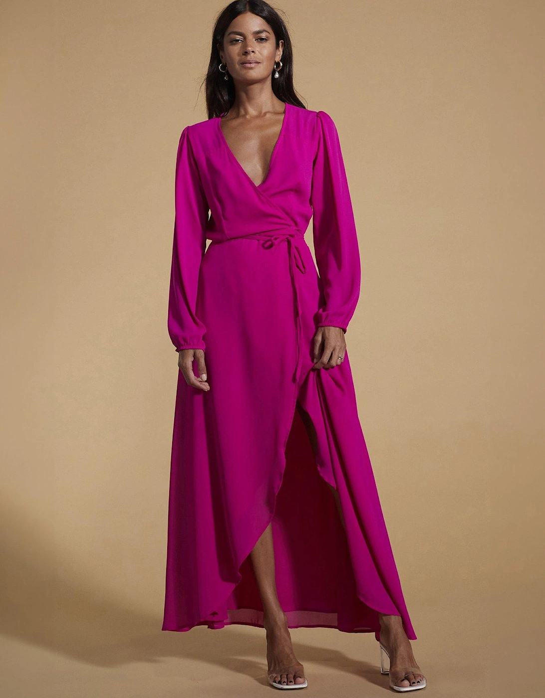 Jagger Wrap Maxi Dress - Magenta, 2 of 1