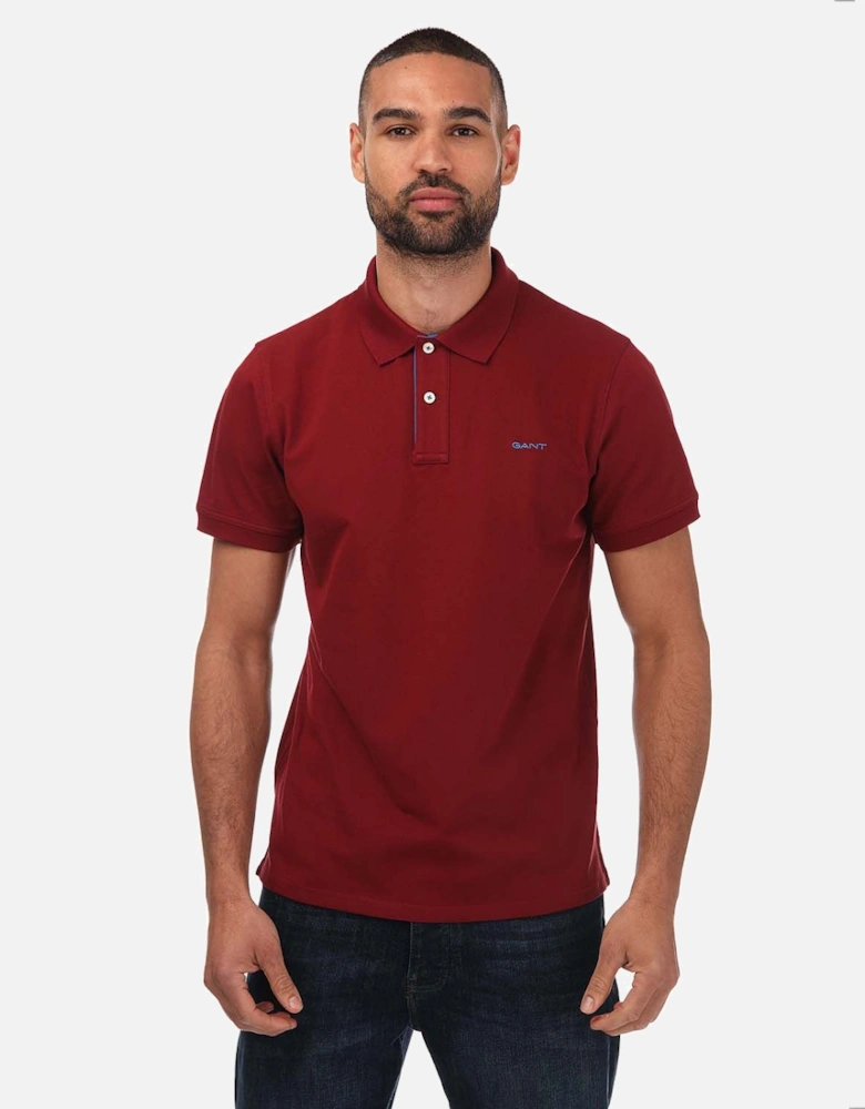 Mens Contrast Pique Polo