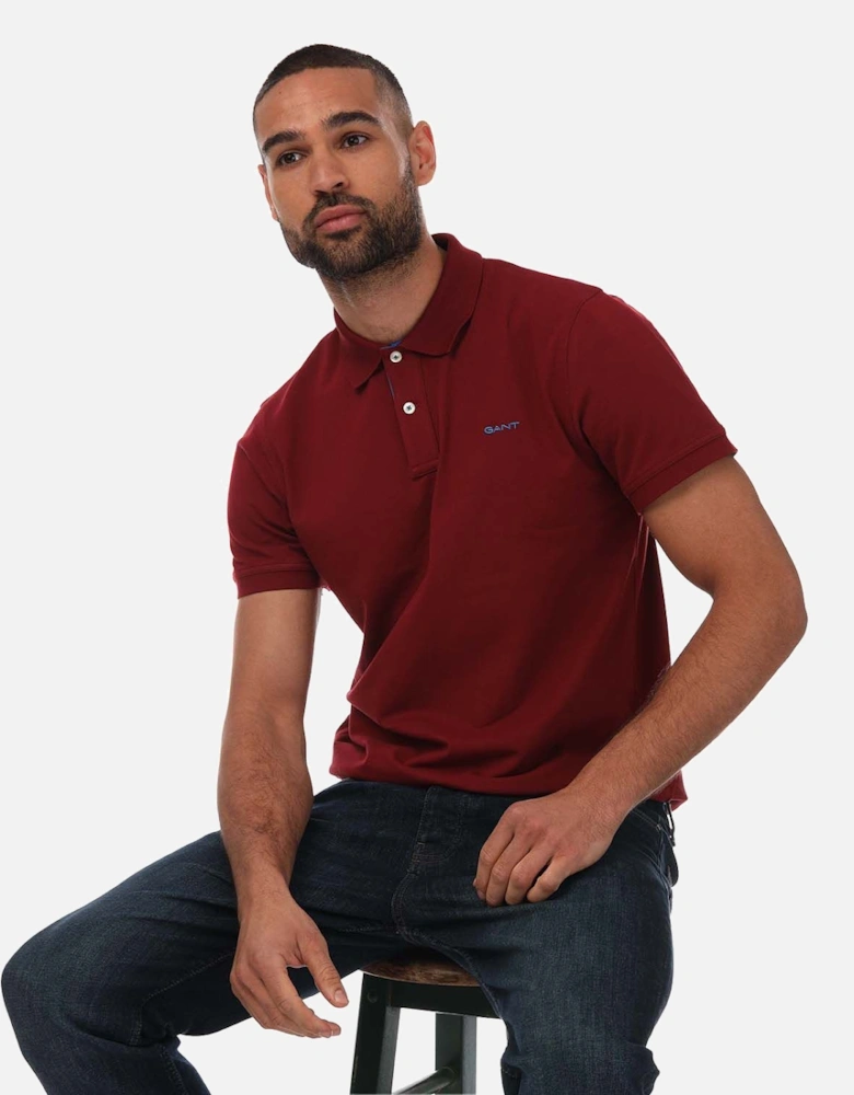 Mens Contrast Pique Polo