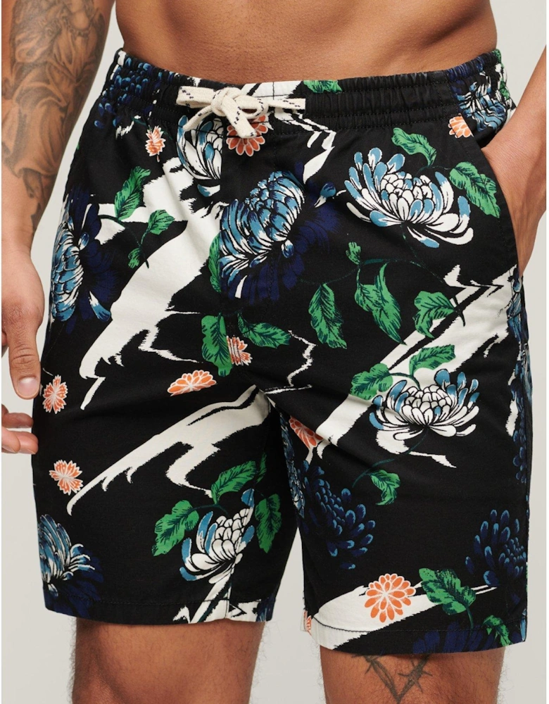 Tropical Bermuda Shorts - Black