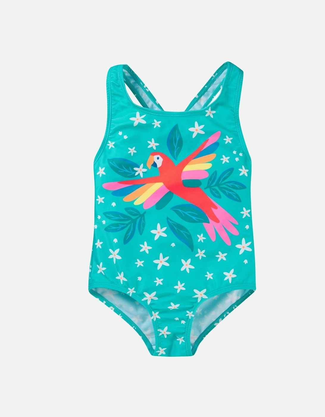 Girls Tropical Sea Macaw Sally Swimsuit, 2 of 1