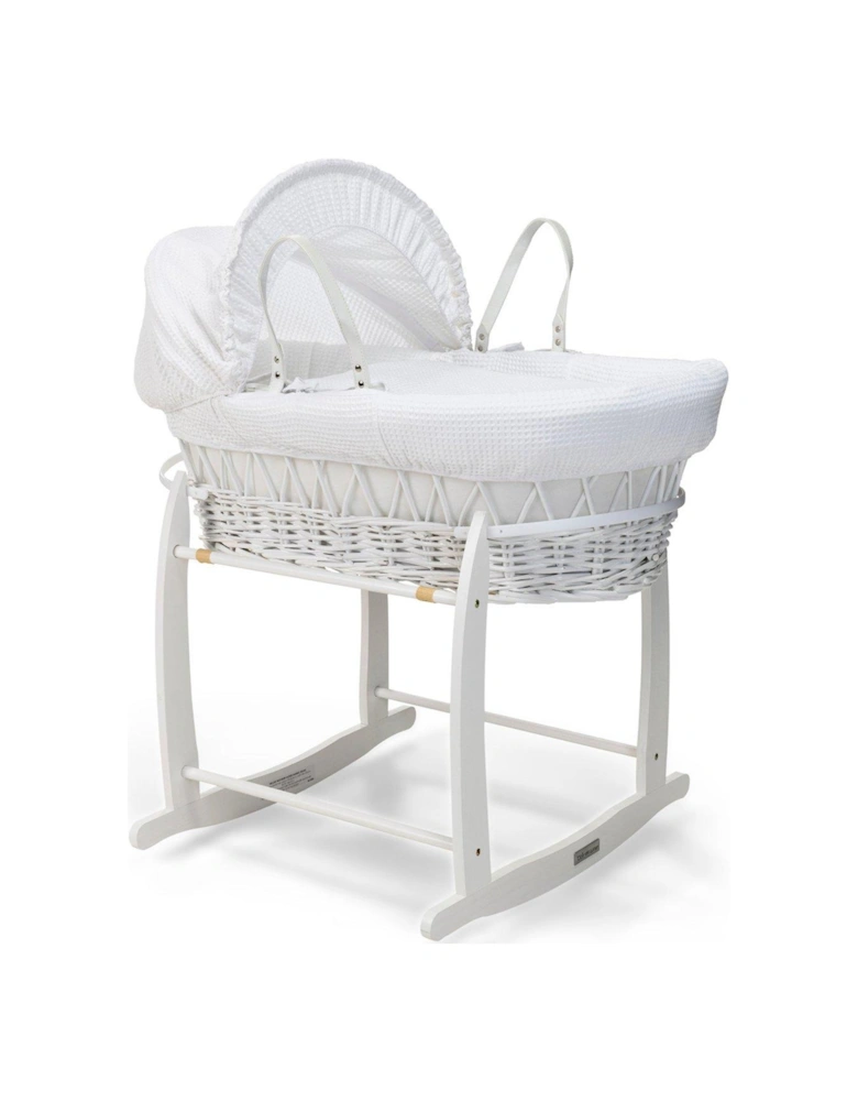 Waffle White Wicker & Deluxe Stand White