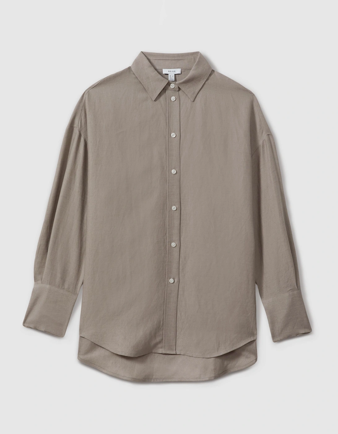 Relaxed Fit Lyocell Linen Button Through Shirt, 2 of 1
