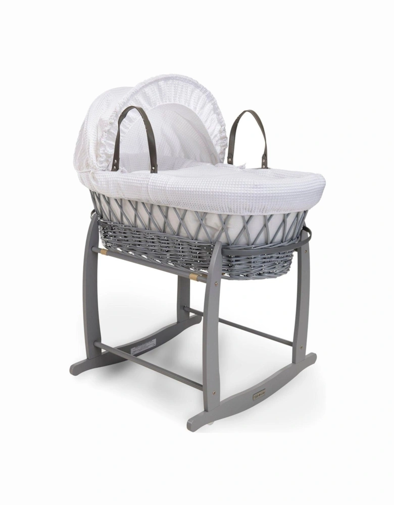 Waffle White Wicker & Deluxe Stand Grey