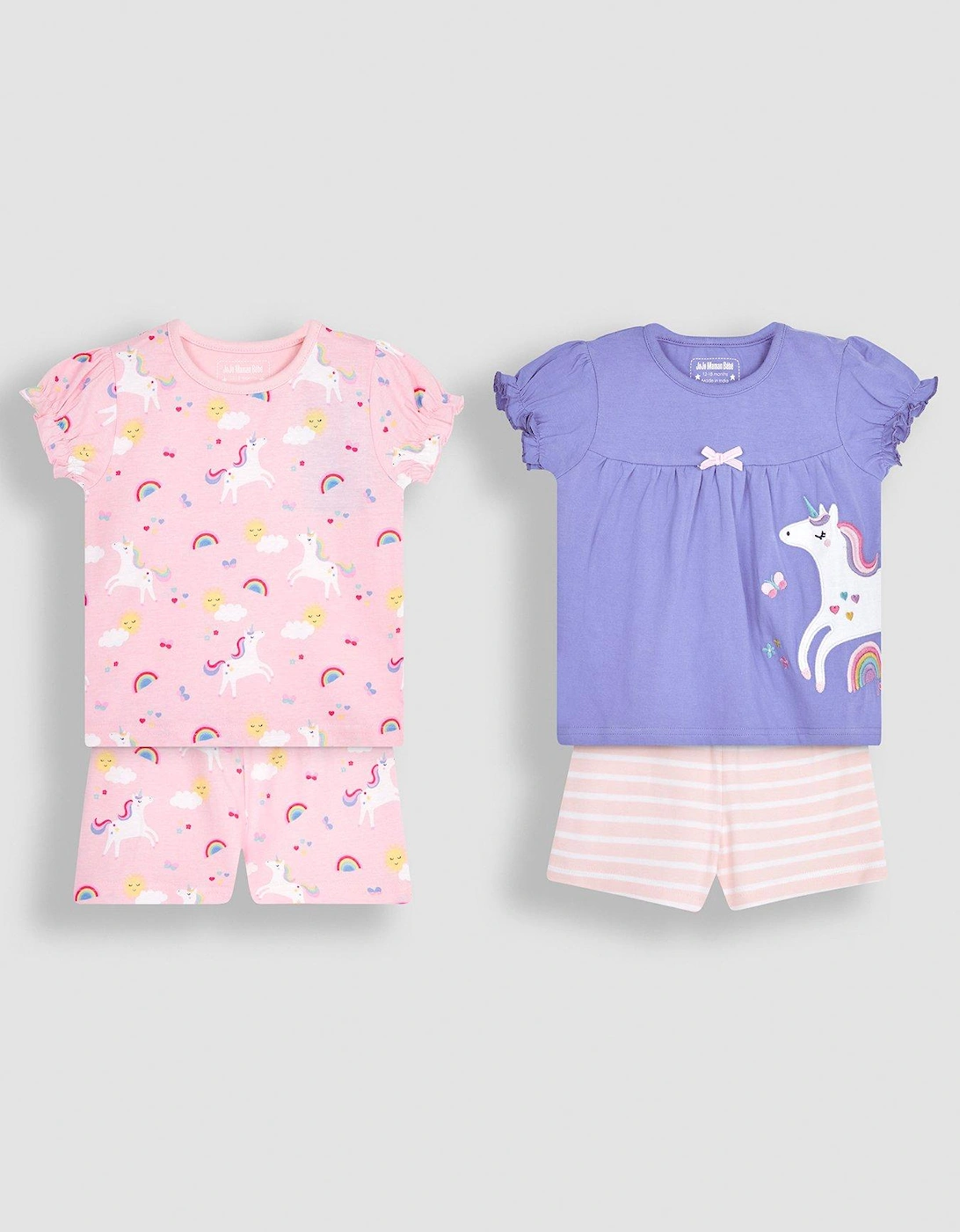 Girls 2-Pack Unicorn Jersey Pyjamas - Pink, 5 of 4
