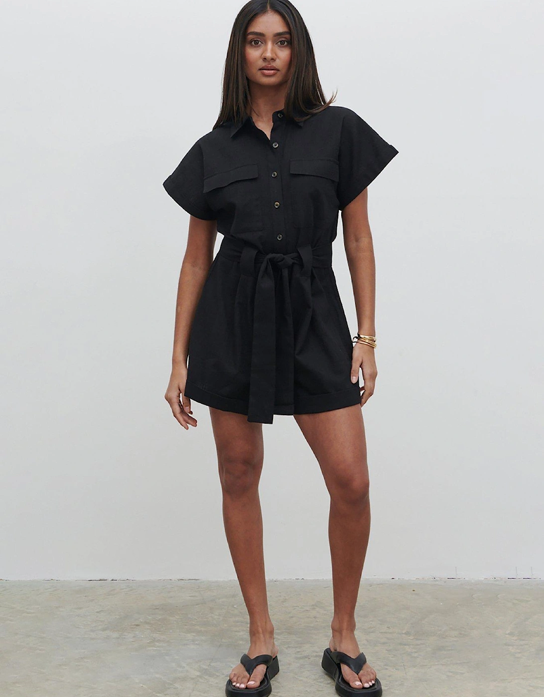 Anica Utility Playsuit - Black, 5 of 4