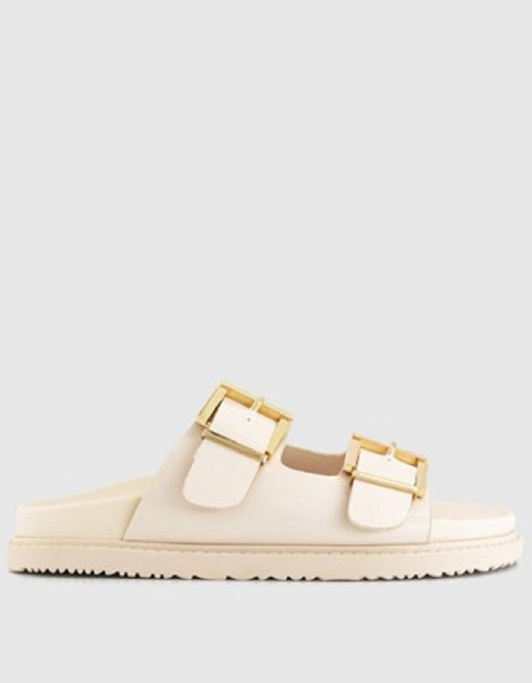Sunkissed Double Strap Chunky Footbed Slider - Off White, 5 of 4