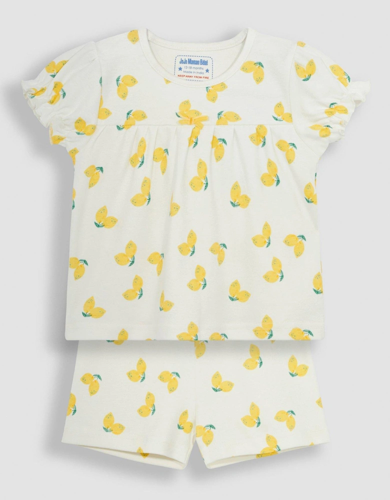 Girls Fruit Printed Jersey Pyjamas - Yellow