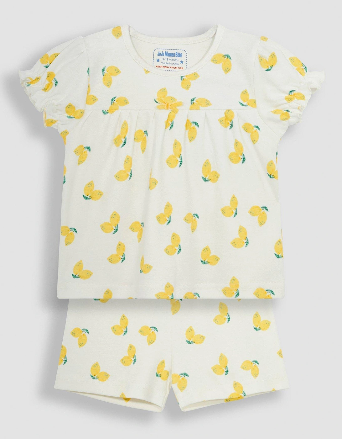 Girls Fruit Printed Jersey Pyjamas - Yellow, 2 of 1