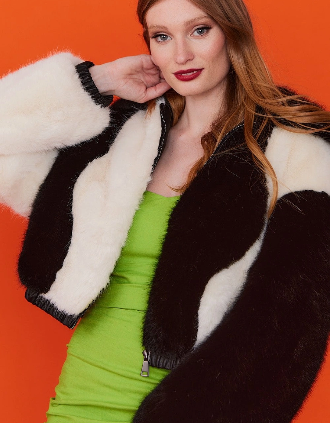 Faux Fur Two Tone Jacket, 5 of 4