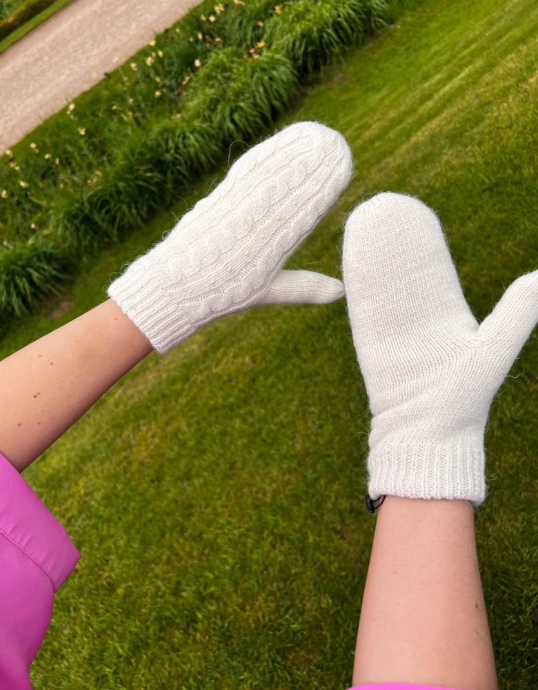 Cashmere and Banana Peel Blend Knitted Mitten Gloves