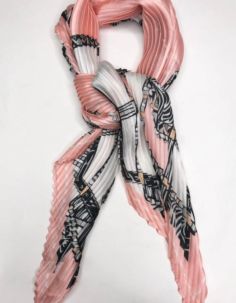 Silk Blend Pleated Scarf