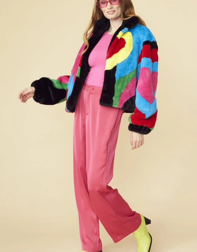 Picasso Bamboo Blend Hand Painted Cropped Coat