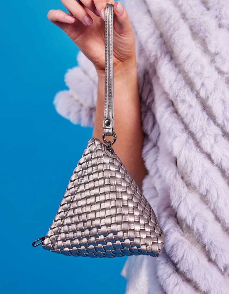 Hand Knitted Eco Leather Pyramid Bag