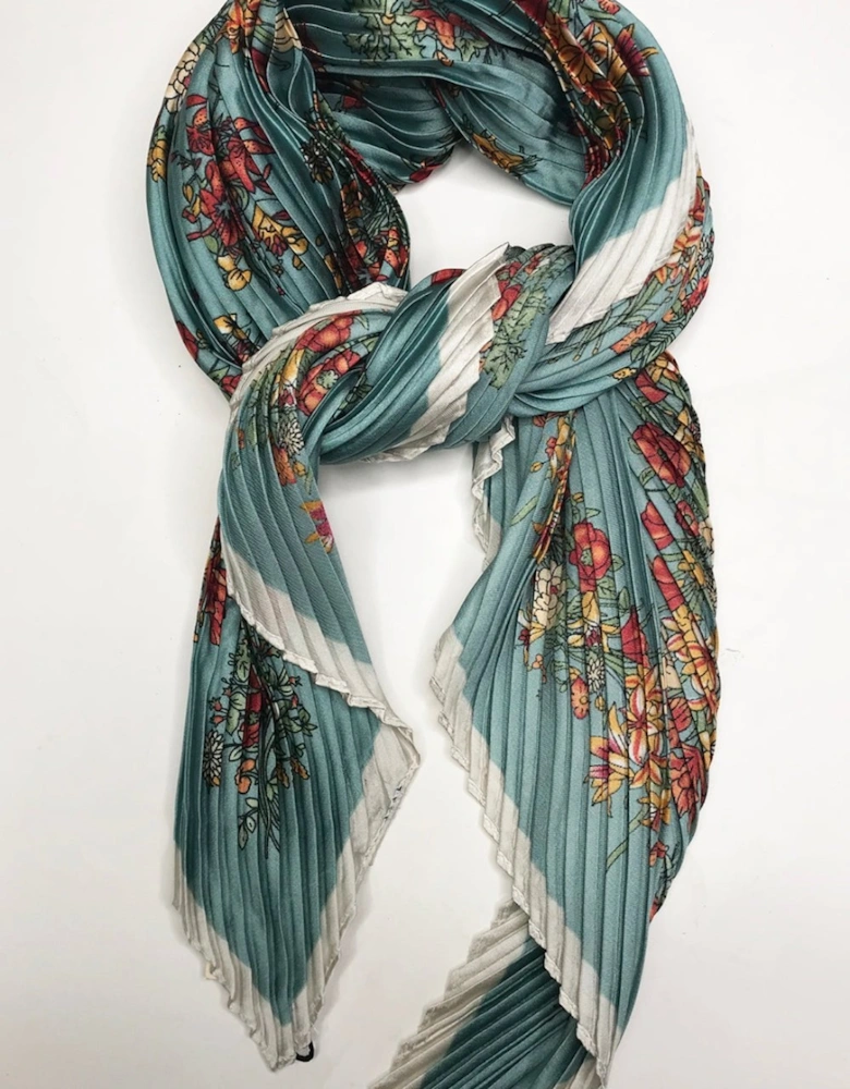 Silk Blend Pleated Scarf