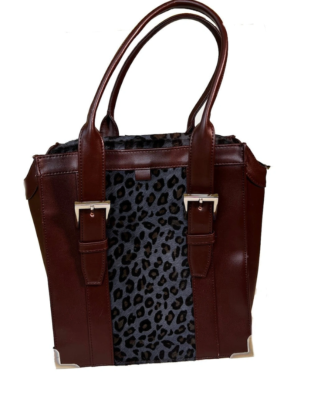 Leather Handbag With Cow Hide Leopard Print, 2 of 1